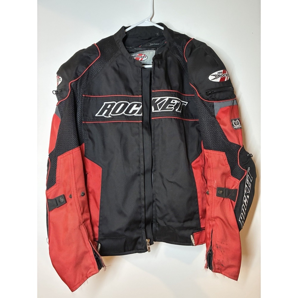 Joe Rocket Ballistic Series Motorcycle Jacket Men's L Red Black Airflow